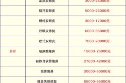 整形手术价格一览，哪些项目最受欢迎？