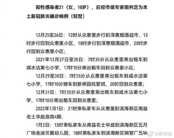 天津公布20例阳性感染者轨迹（天津发现一例阳性）