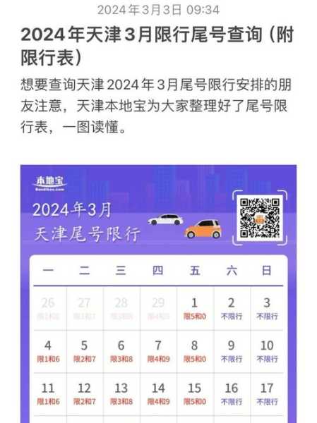 天津限号2022最新限号3月(天津限号2024最新限号)